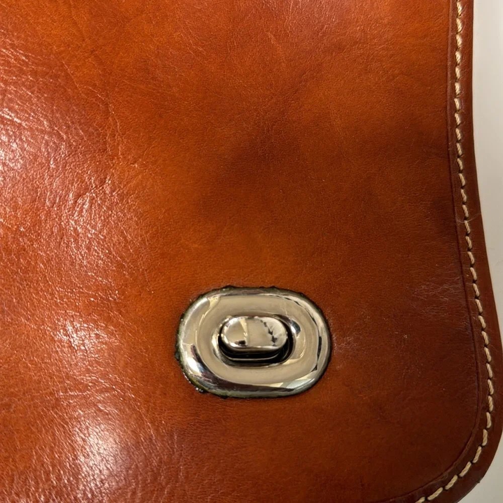 Manufactus Full Grain CalfSkin Italian Leather Slim Briefcase Brown Luxury